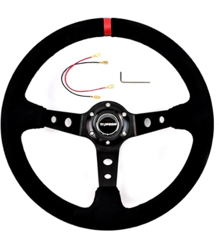 RAS TP スウェード ステアリング ハンドル Amazon | RASTP ステアリング ハンドル 直径345mm 軽量アルミニウム
